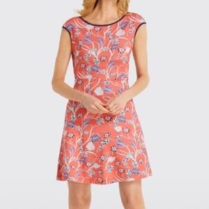 Draper James Floral Ponte Short Cap Sleeve Flattering Short Dress